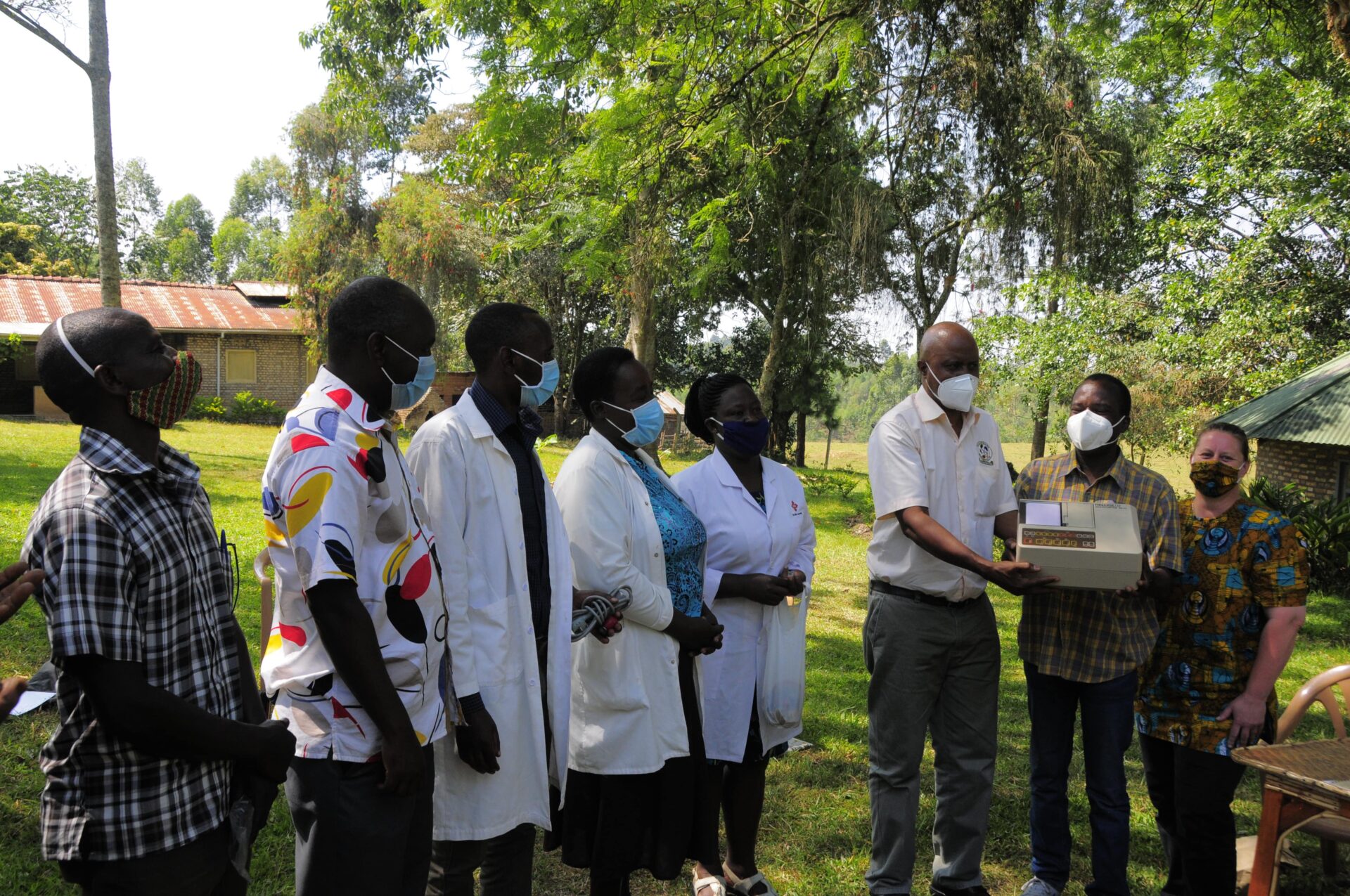 ECG machine being handed over